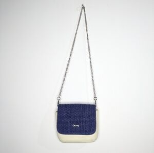 O Bag blue & off white small shoulder bag